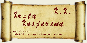 Krsta Kosjerina vizit kartica